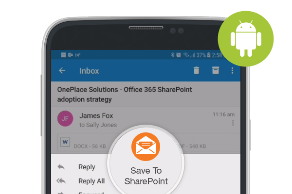 Save to SharePoint from Outlook for Android