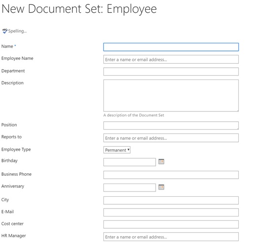 hr document set