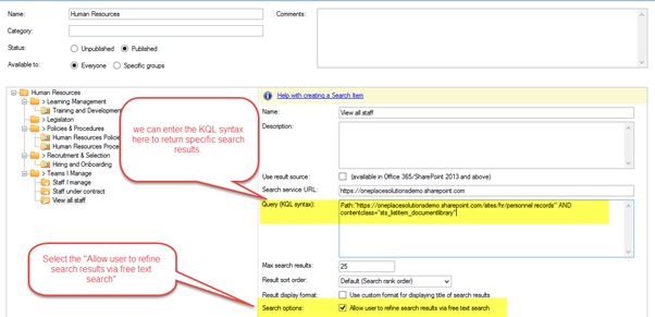 sharepoint hr location based search