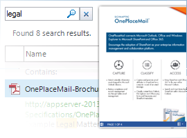 Search, preview and access SharePoint