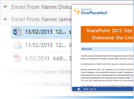 Document and email previews