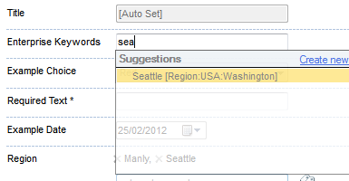 Create lookup items & taxonomy terms when saving