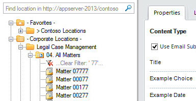 Filter and search for SharePoint locations