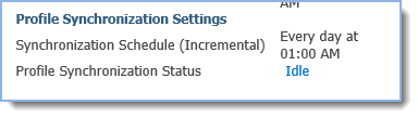 Refresh the page and verify Synchronization Status section changes from Idle to Synchronizing and then to Idle again: 