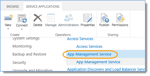 If there is “App Management Service” then skip to step 2 Start App Management Service Application otherwise continue performing the following steps: 