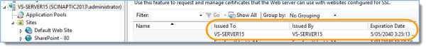 Verify new certificate is created: 