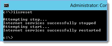 After installation, type iisreset and press enter:
