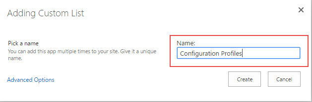 Name this Configuration Profiles