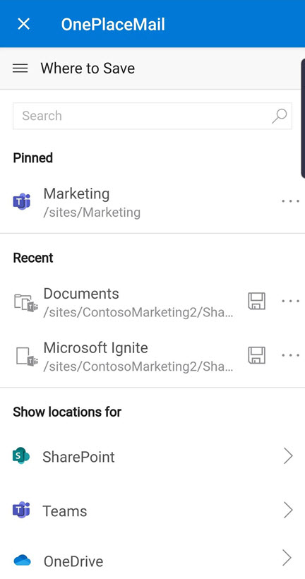 android onedrive