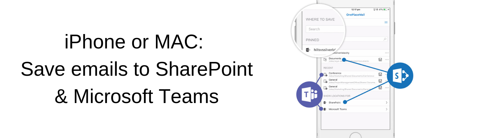 Save emails to SharePoint & Microsoft Teams from your iPhone or MAC