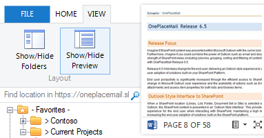 Your Docs Explorer window into SharePoint.